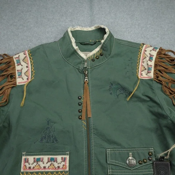 Double D Ranch Jacket Womens Large Green Captured Scout Western Embroidered - Picture 2 of 16